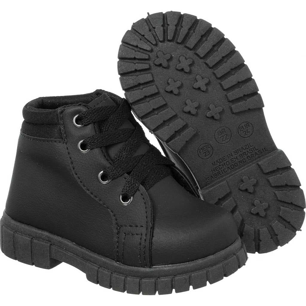Coturno Infantil Menino Meninas Botinha Infantil fechamento velcro fechamento cadarço