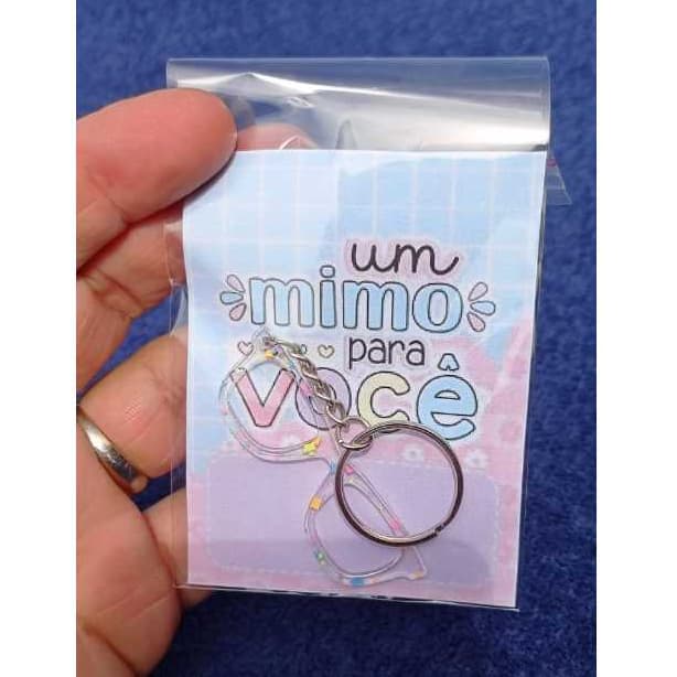 kit 10/30/50 Chaveiros Óculos c/Argola  em Acrílico especial com glitter Embalados p/Bolsa/Ótica/mimo