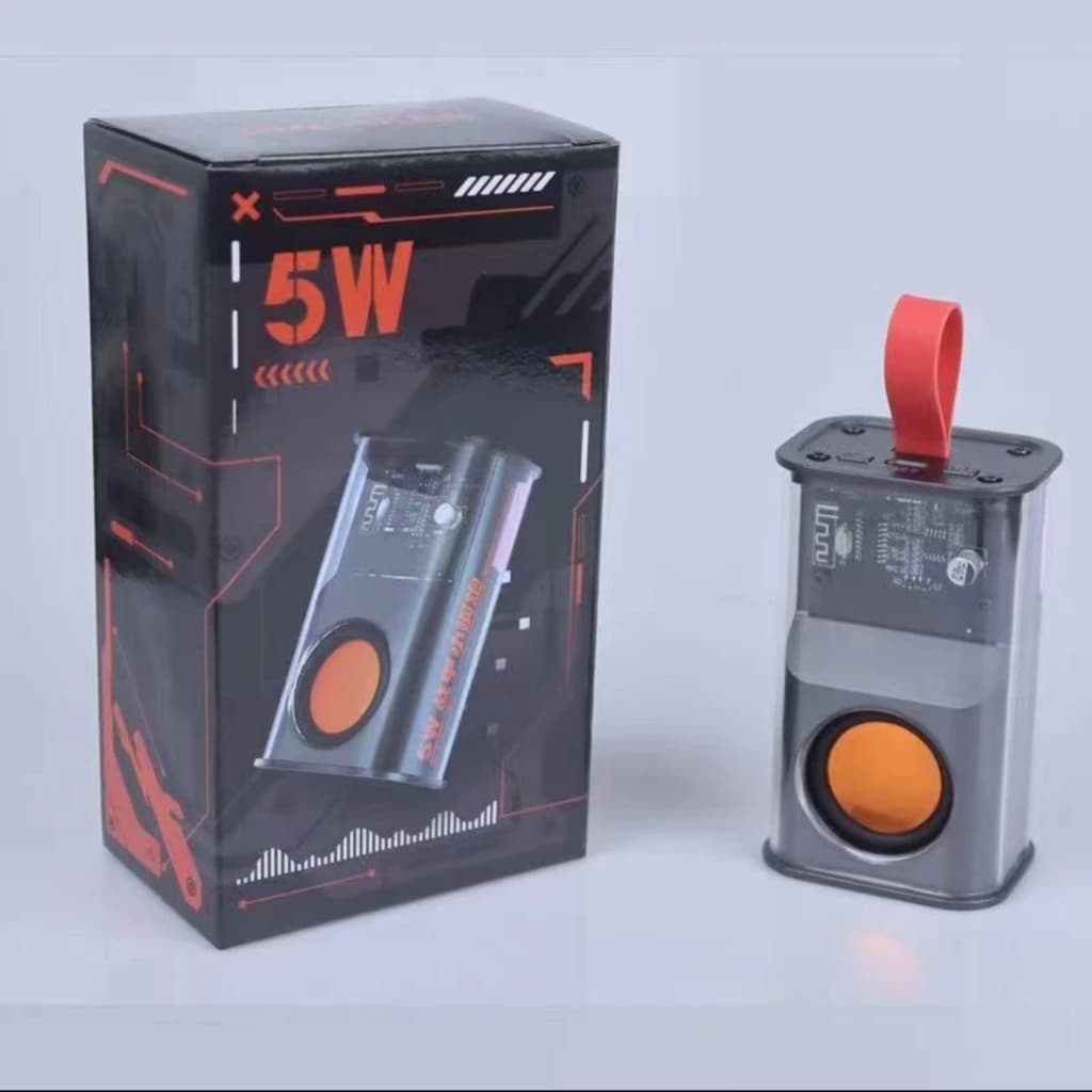 Mini Caixinha de Som Bluetooth 5W Potente – Transparente, Iluminação RGB Colorida e Som de Qualidade B9