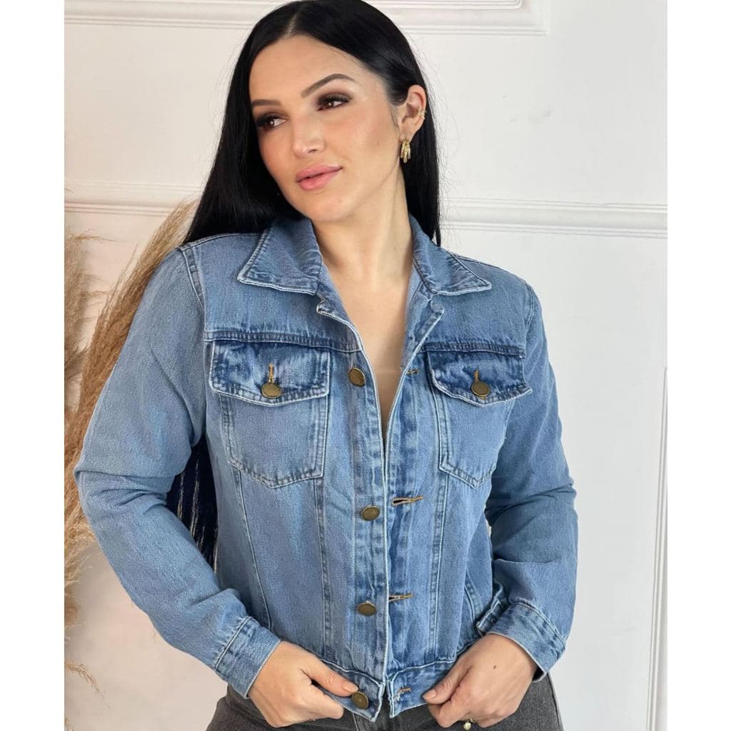 jaqueta jeans marmorizado, envio aleartorio