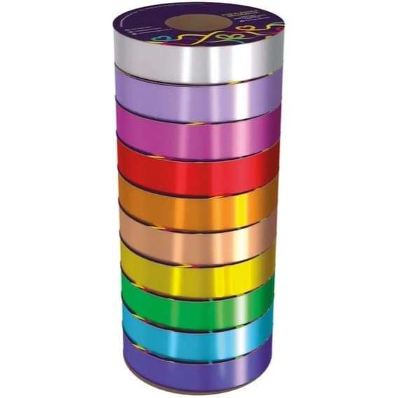 Fita Poli Lisa PCT C/10 Cores 32mm X 50 Metros Laço Presente