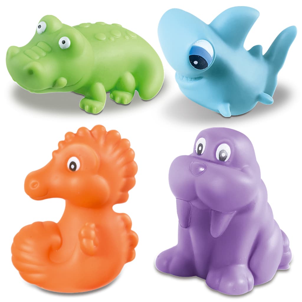 Kit 4 Brinquedo Mordedor Animais Marinhos