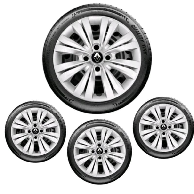 jogo 4 calotas aro 14 Renault Sandero Logan Clio