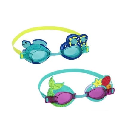 Óculos de Natação Infantil Personagens - Bestway Óculos Infantil Menino Menina Personagens c/ faixa ajustável