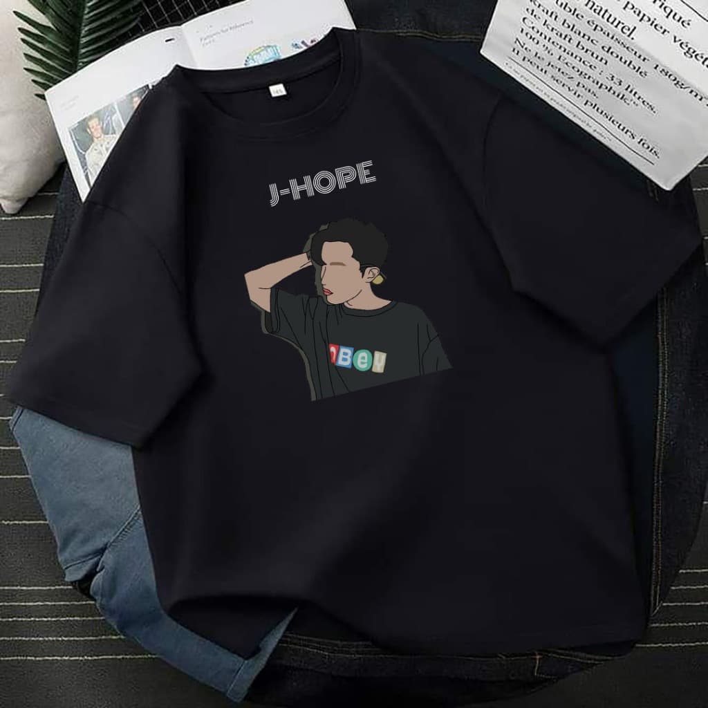 Camiseta Música Kpop J-Hope Nome Desenho Unissex 100% Algodão