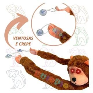 Macaco Pelúcia Com Som E Luz De Pendurar Antialérgico Grita