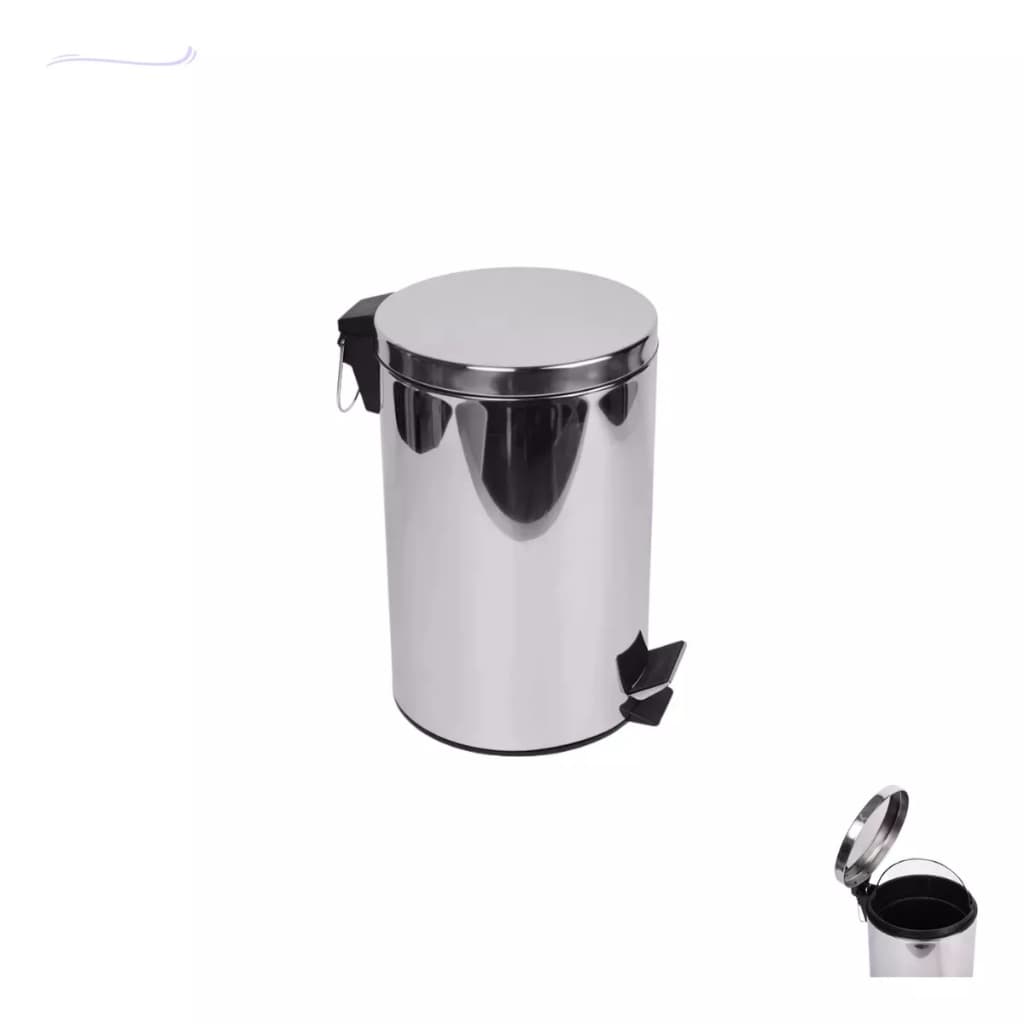 Lixeira Aço Inox Pedal 3l Cesto Removível Cozinha Banheiro Redonda Escritório Cinza Balde Interno