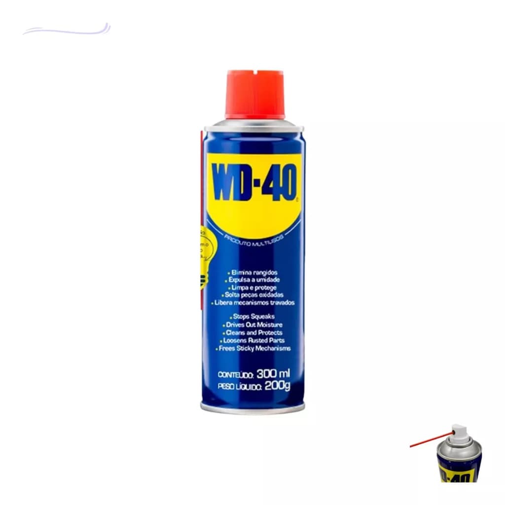Wd40 Spray Óleo Limpador Multiuso Lubrificante Desengripante Automotivo Aerosol 300ml Lata Original