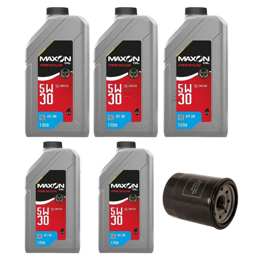 Kit 5 Óleos Motor Maxon 5w30 + Filtro de Oleo