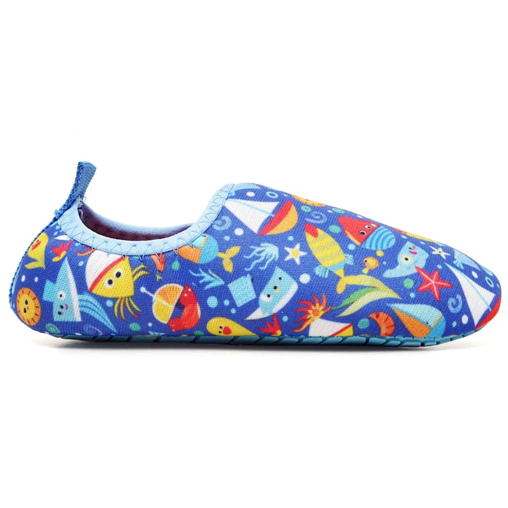 Sapatilha infantil neoprene aquatica sapatinha agua meia calce facil barco azul