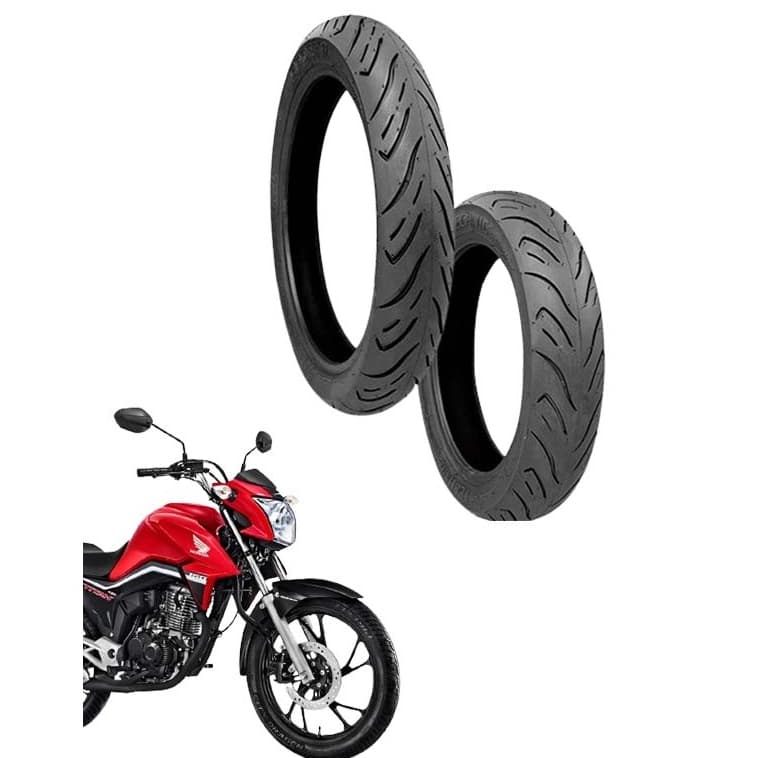 Par Pneu 2.75-18 + 90/90-18 Sem Camara Technic Titan125/150/160/Fan125/150/160 Cbx 150
