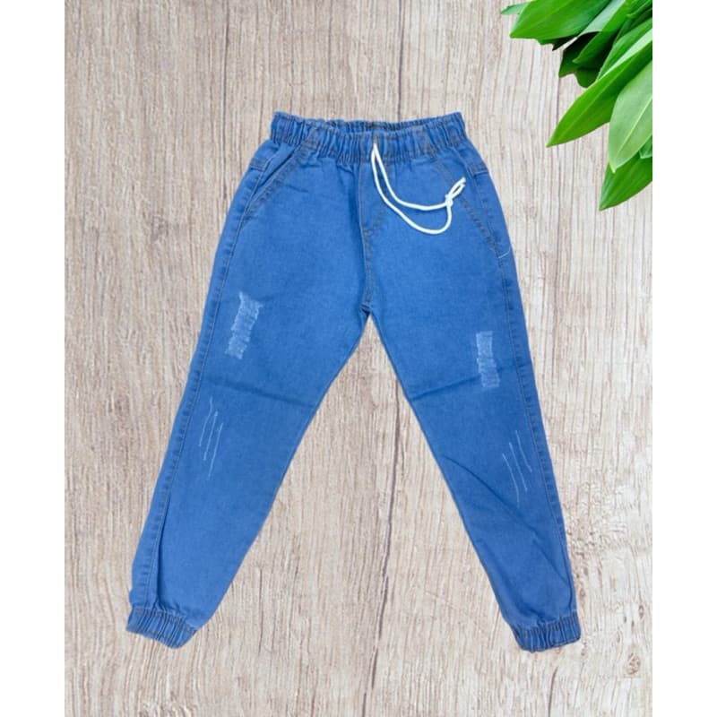 Calça Jogger Jeans Infantil Masculino 02 ao 16 Com Punho Elástico 06