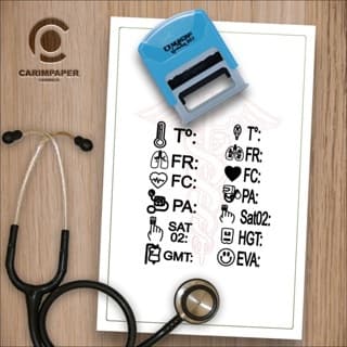 Carimbo para anotações de Enfermagem + APLIQUE DE METAL - ENVIO DIRETO