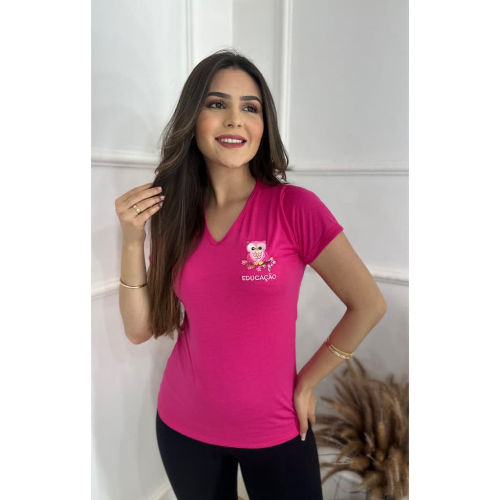Camiseta Feminina Educação Coruja