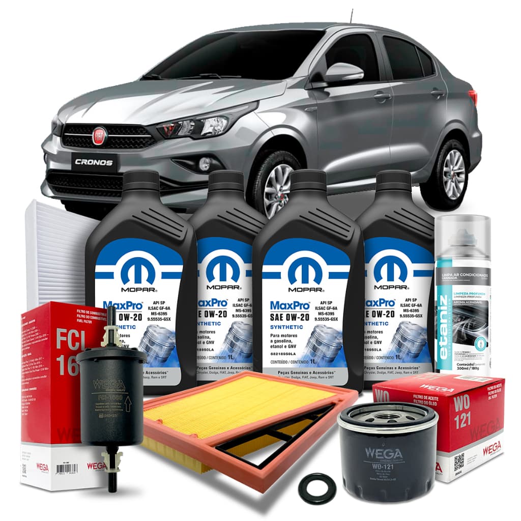 Kit Revisão Troca de Óleo Mopar 0w20 Fiat Cronos 1.3 Drive Firefly