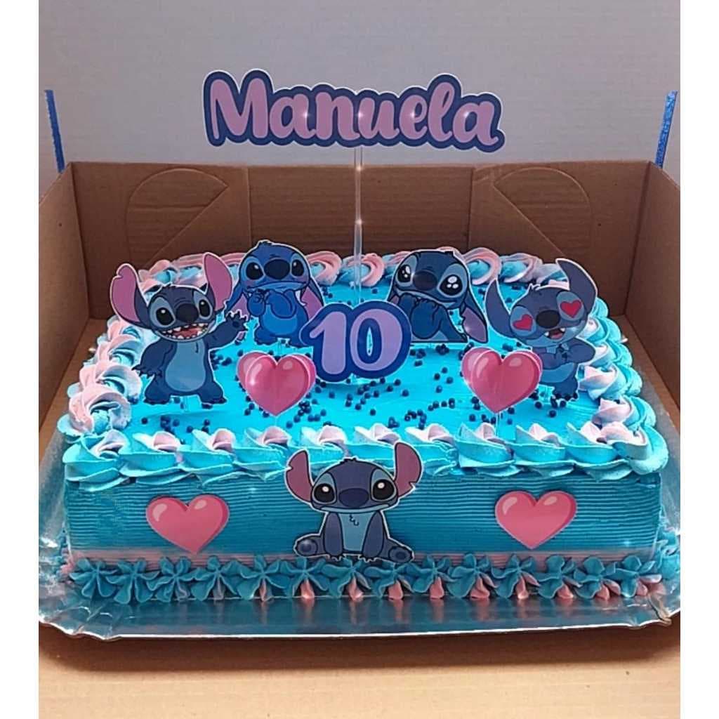 Topper Topo Bolo Stitch Personalizado + Nome e Idade.