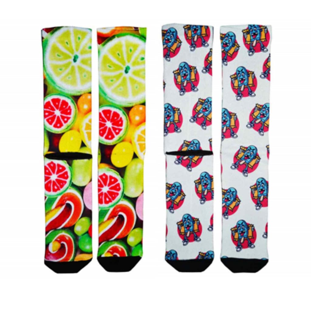 Combo meias tropicais de frutas e picolé
