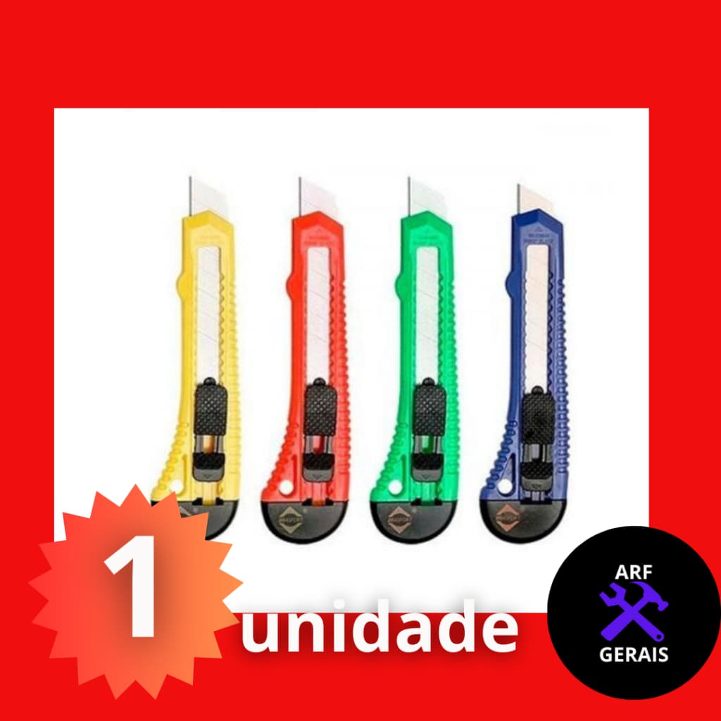 Estilete Com Lamina Larga 18mm Brasfort ESTILETE