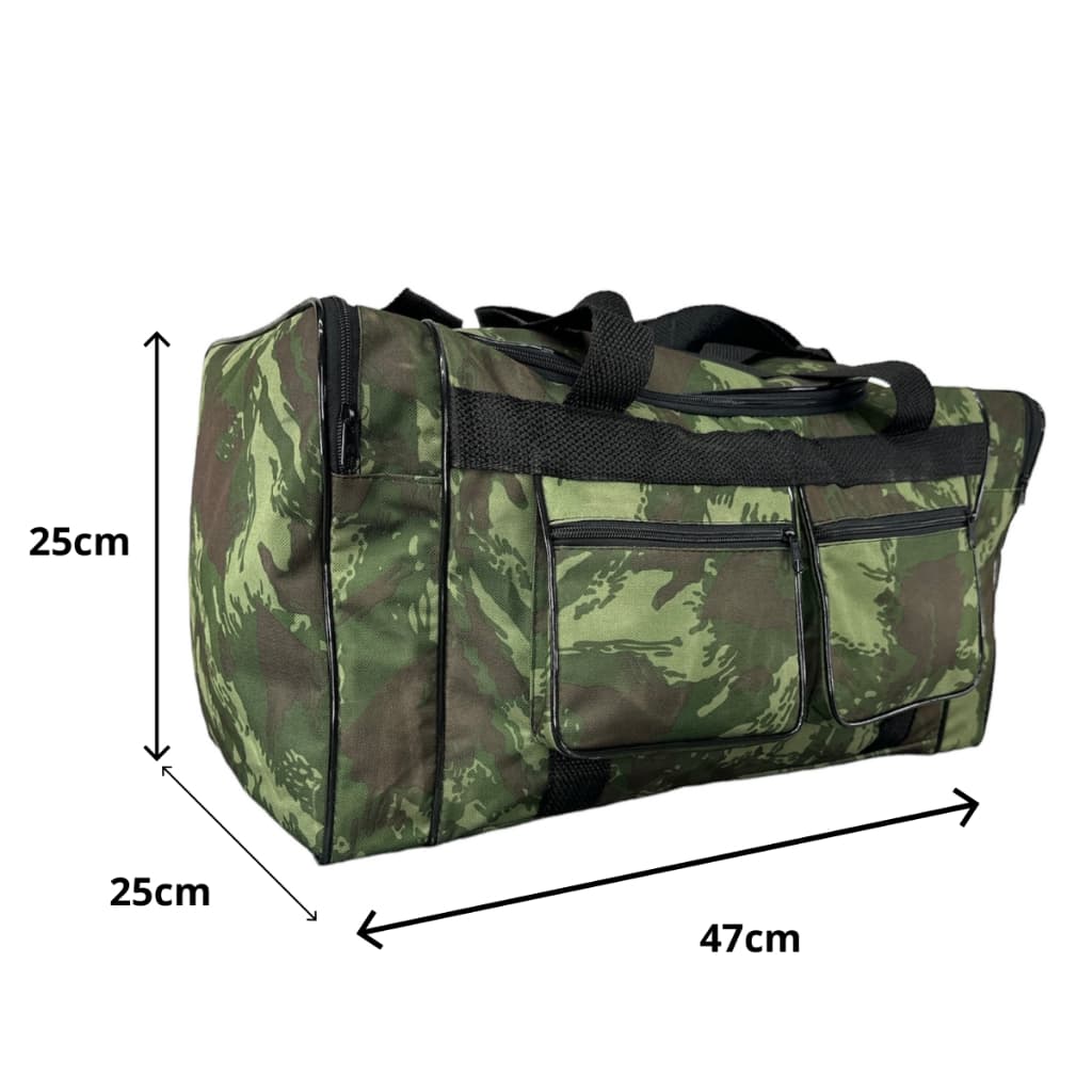 Mala Sacola Viagem Militar Pequena 27L Com 2 Bolsos Laterais e Frontais e 1 Principal