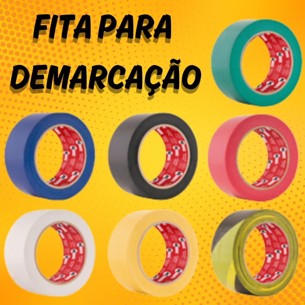 FITA DEMARCAÇÃO DE SOLO PROFISSIONAL 48mm x 30 Metros