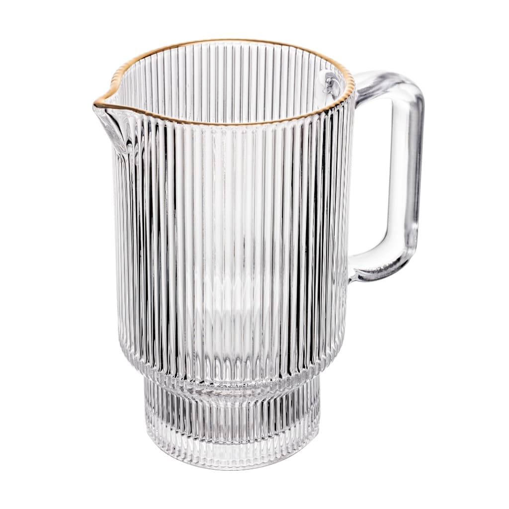 Jarra De Água Cristal De Chumbo Com Fio Dourado Lines 900ml