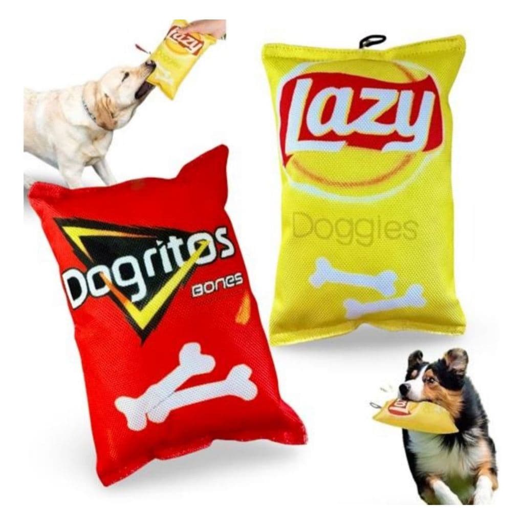 Pelucia Pet Salgadinho Chips Dogritos e Lazy C/ Barulho