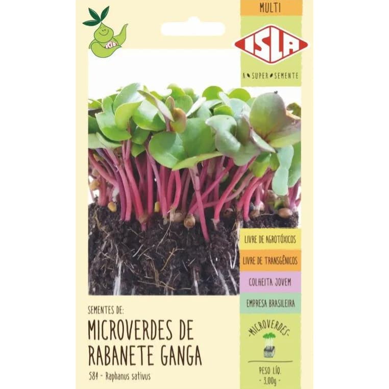 Sementes de Microverdes de Rabanete Ganga - 3g - Isla