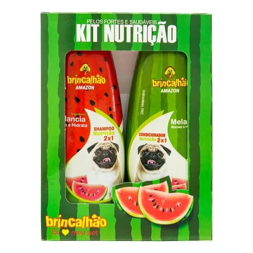 Kit Shampoo E Condicionador Melancia Pet Cães Gatos Nutrição
