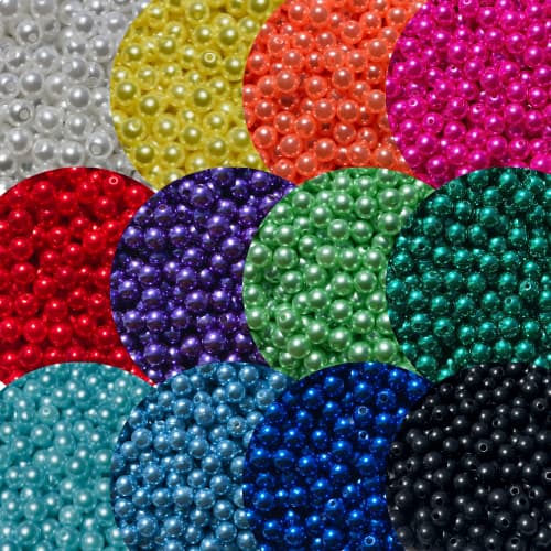Até 200 Unidades Pérola ABS 08mm Pulseira Laços ChineloTerço Amizade Miçanga Show