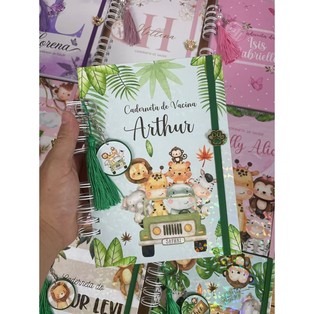 Caderneta de Vacinação Menino Safari Personalizada