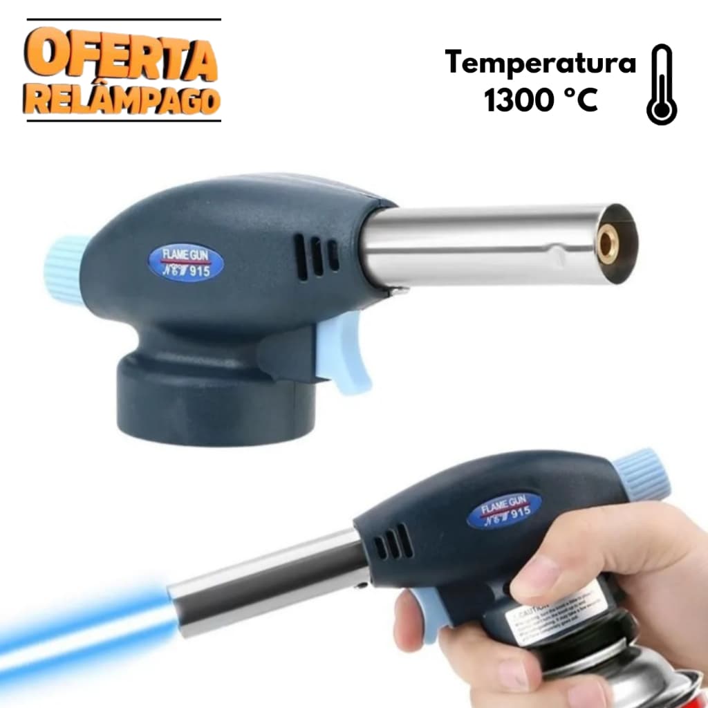 Maçarico Culinário Confeitaria/solda Portátil Controle Manual Chamas 1300°c Acendimento automático