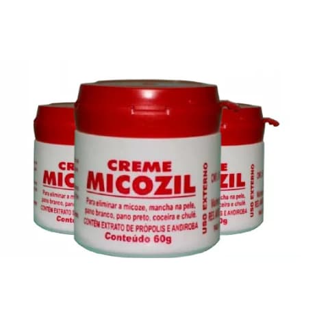 Kit 03 Unidades Creme Micozil Combate de Micose e Mancha - 50g Natural