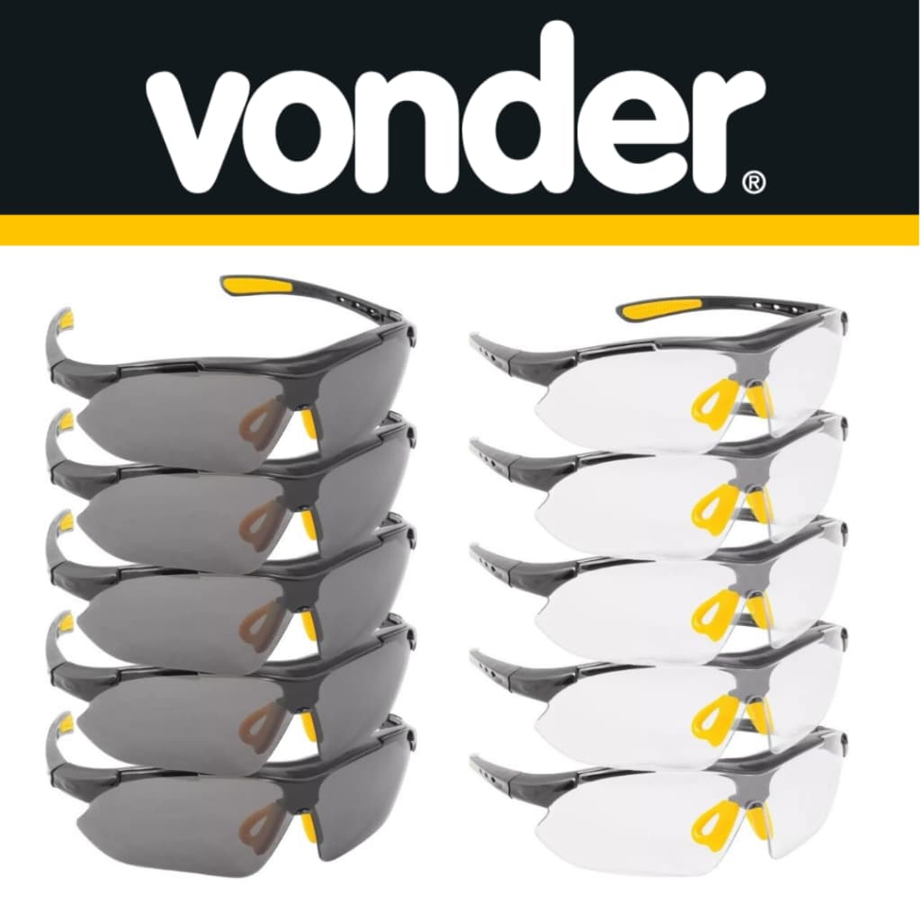 Óculos de Segurança Boxer Fumê e Incolor: Estilo e Proteção em um só Produto x10 UNIDADES