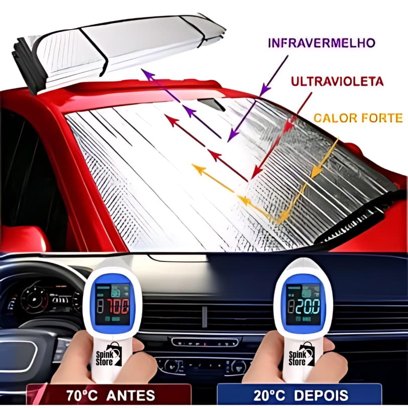 Protetor Solar Para-brisa Painel De Carro Corta Sol Quebra Tapa de Carros Universal (130x60cm)