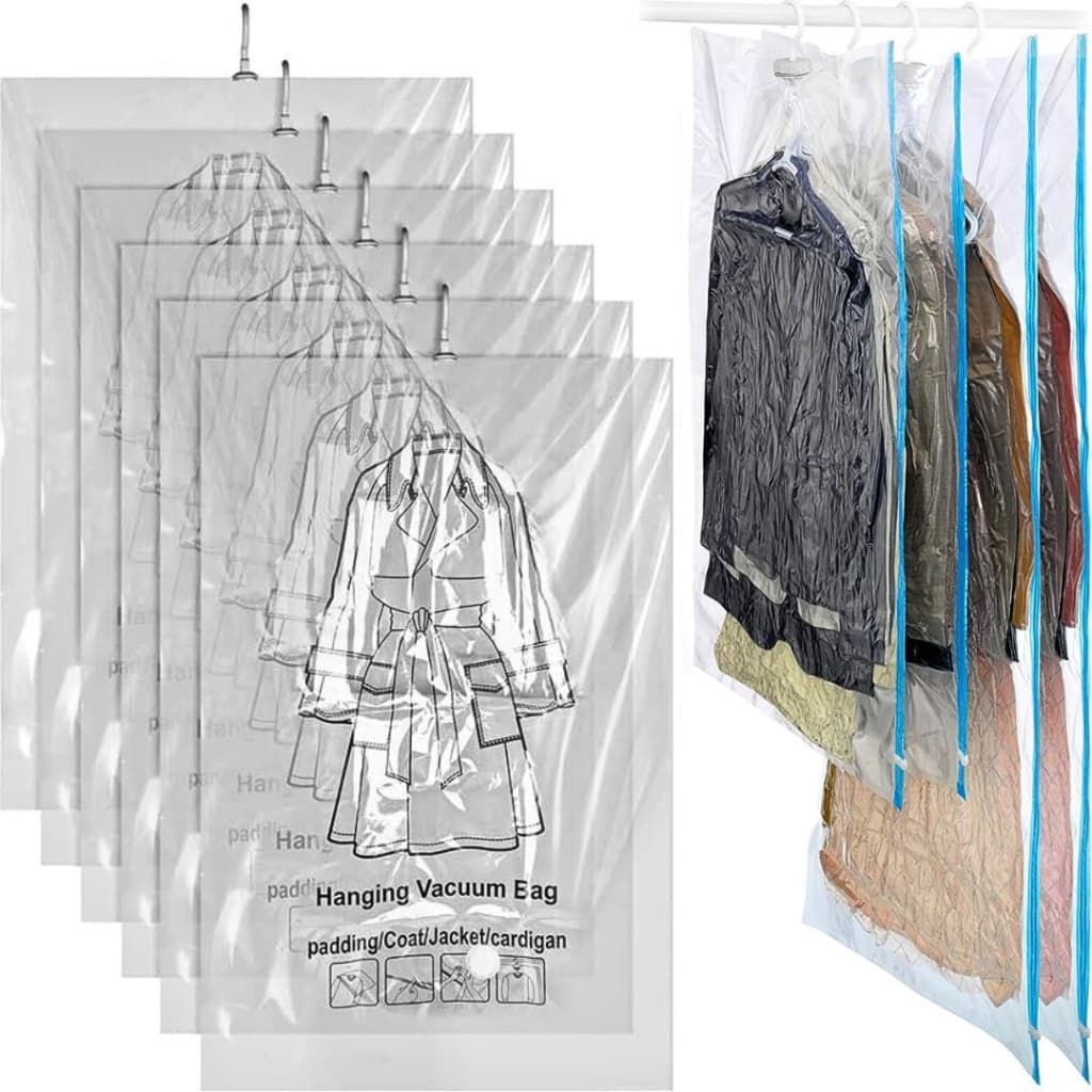 Saco Embalagem A Vaco Tipo Cabide Organizador De Guarda Roupas Armario Roupeiro Hermético