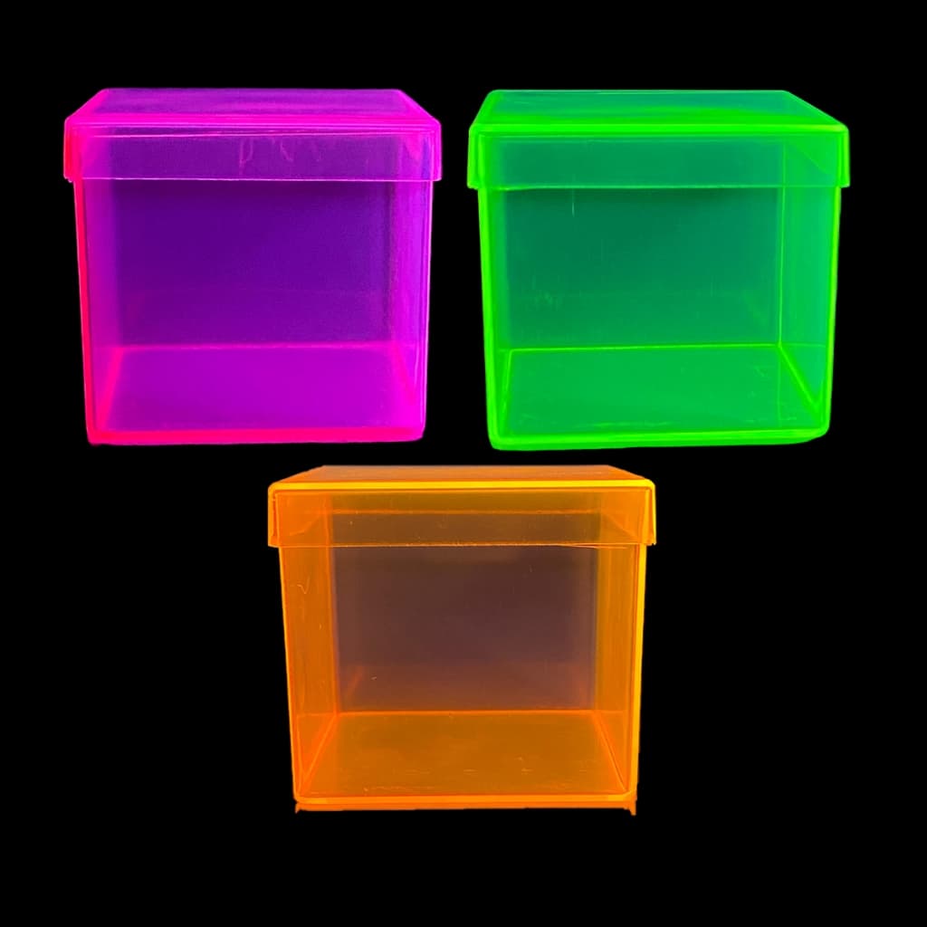 30 Unidades de Caixinha Acrilico Neon 5x5