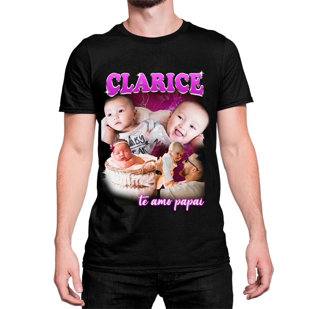 Camiseta Personalizada Dia dos Pais Algodão com Fotos Algodão Premium Edição limitada
