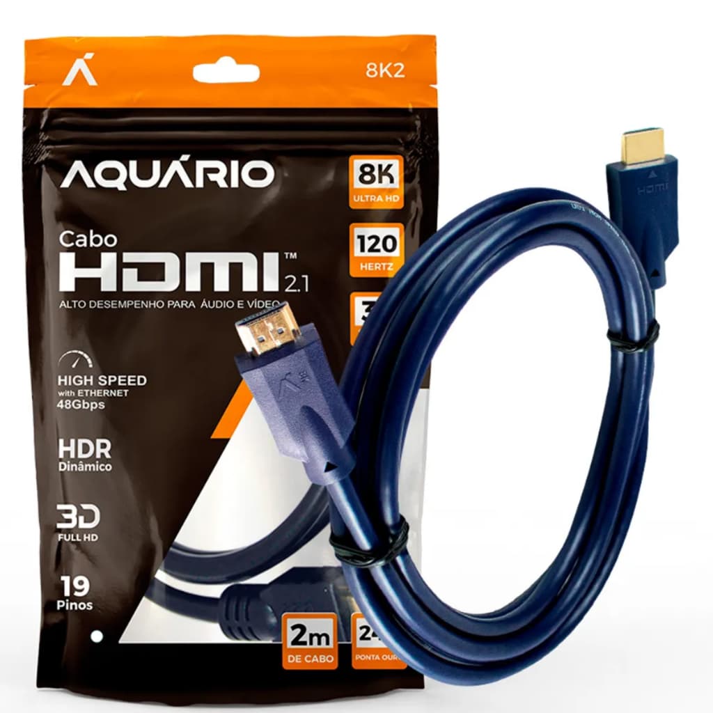Cabo Hdmi Ultra 2.1 8k 1m 2m 3m 5m Metros Alta Resolução Full Hd Blindado Ponta Gold 120hz Ps5
