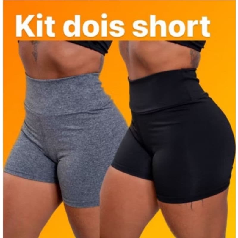 KIT 2 SHORT MEIA COXA SUPLEX CÓS ALTO ACADEMIA MALHAR FITNESS