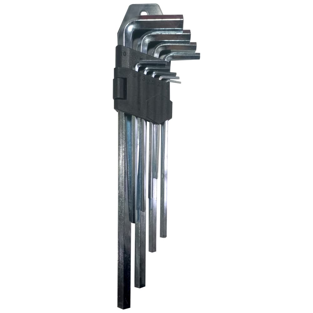 Jogo de Chave de Parafusos Allen Tipo L Profissional T10 a T50 Com 9 Peças Acompanha Suporte
