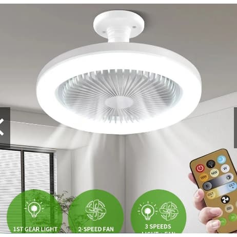 led com ventilador com lâmpada de teto com controle remoto portátil ventilador de teto com luz