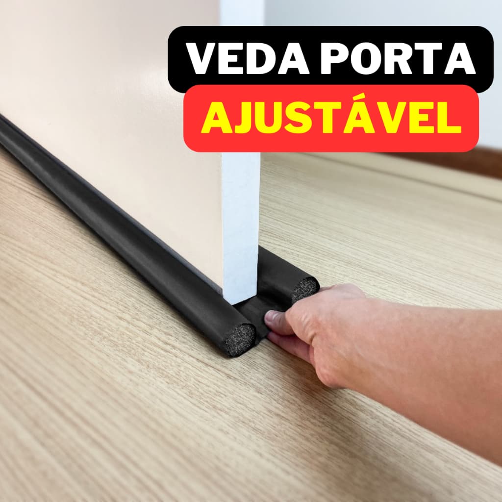 Veda Porta Pó Rolinho 90cm Protetor Impermeável Ajustável Vedação Proteção Contra Insetos