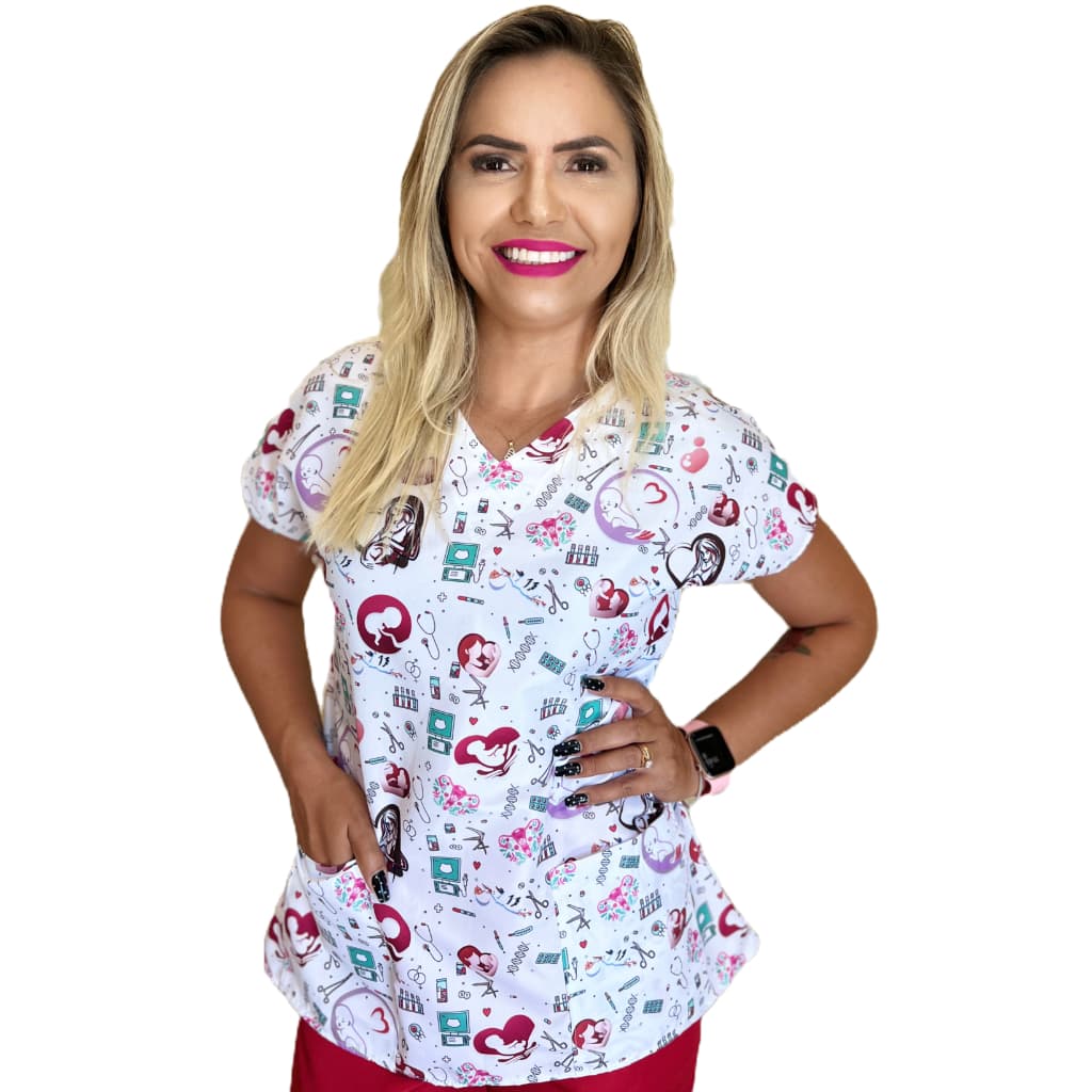 Blusa - Uniforme Estampado - Scrub Slim - Obstetrícia