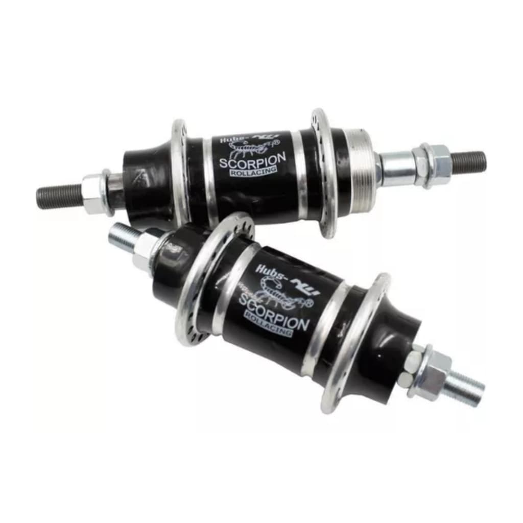 Par Cubo De Rolamentado 36F Scorpion Alumínio Para Bicicleta Bike Mtb Preto