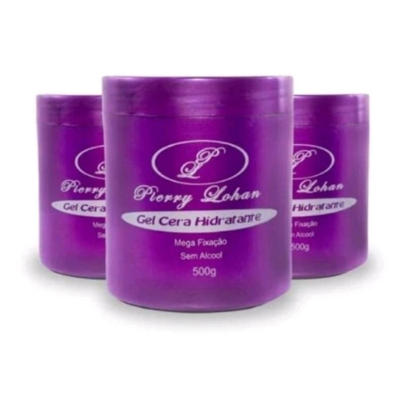 Gel Para Cabelo Cera Hidrantante Pierry Lohan (kit 3 unidades de 500g cada)