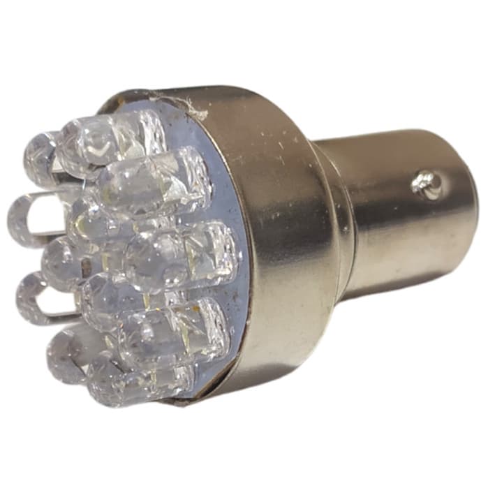Lampada Lanterna 12 Leds Moto Traseira Luz De Freio 2 Polos Universal T-Mac Branca