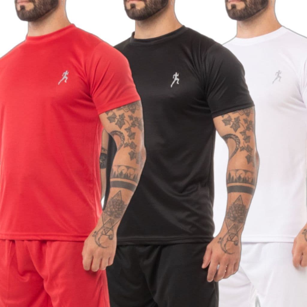 Kit 3 Camisetas Masculinas Esportiva Refletiva Treino Corrida