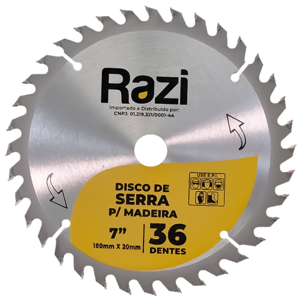 Disco Serra Circular 7 1/4 Polegadas 36 Dentes Para Madeira Uso Profissional 180mm