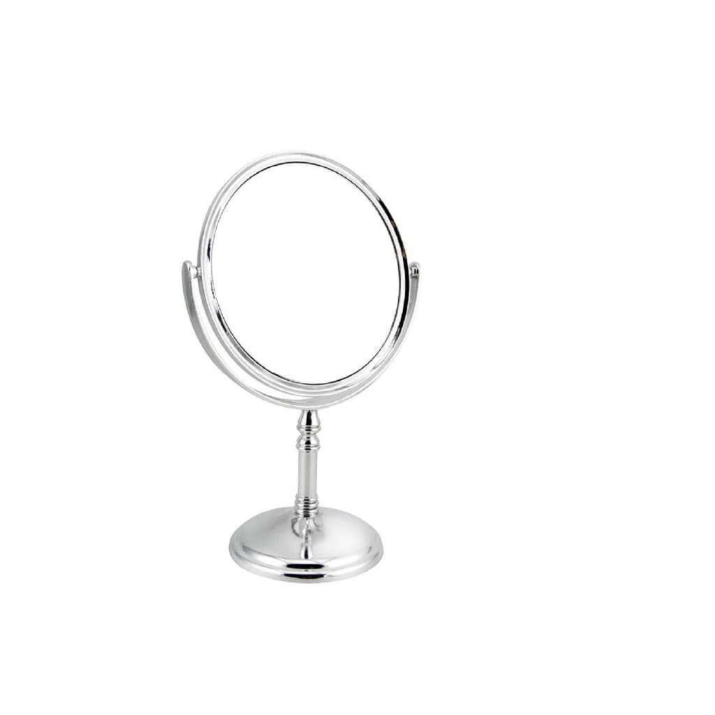 Espelho Aumento 2x Para Mesa Maquiagem Dupla Face Gira 360 15,5 cm largura espelho e 25 altura