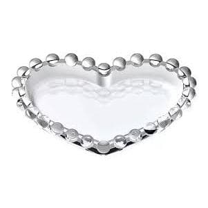 Cumbuca Coração Petisqueira cristal PEARL Borda decorada Sobremesas Guloseimas Vidro Transparente